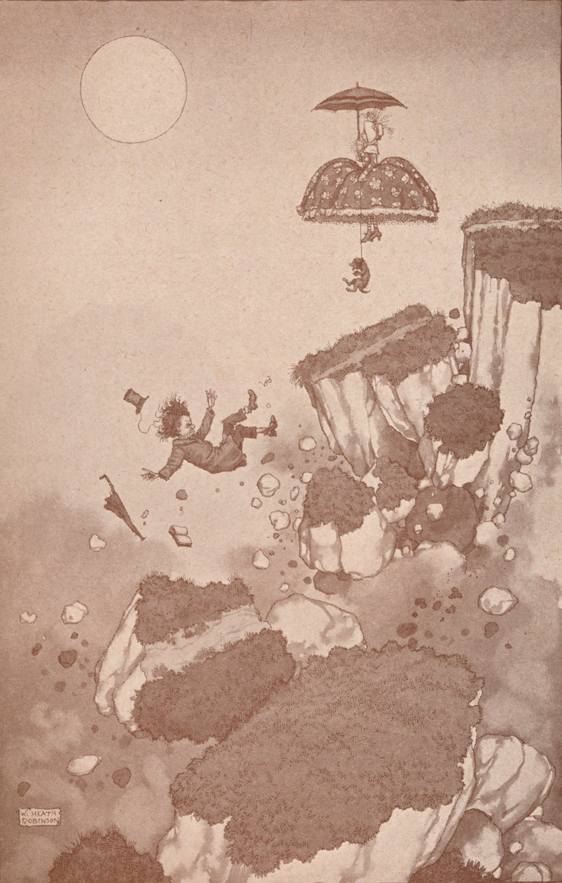 Uçağın mucidi bu fikri ilk olarak bir toprak kayması sırasında nasıl buldu, c1918 1919 by William Heath Robinson