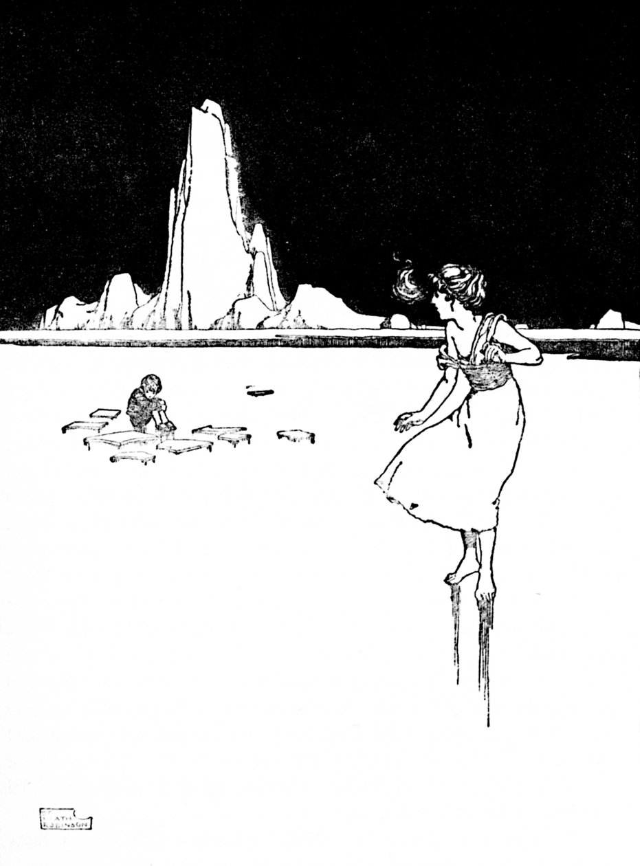 Büyük, Soğuk, Boş Salona Girdi, c1930 by William Heath Robinson