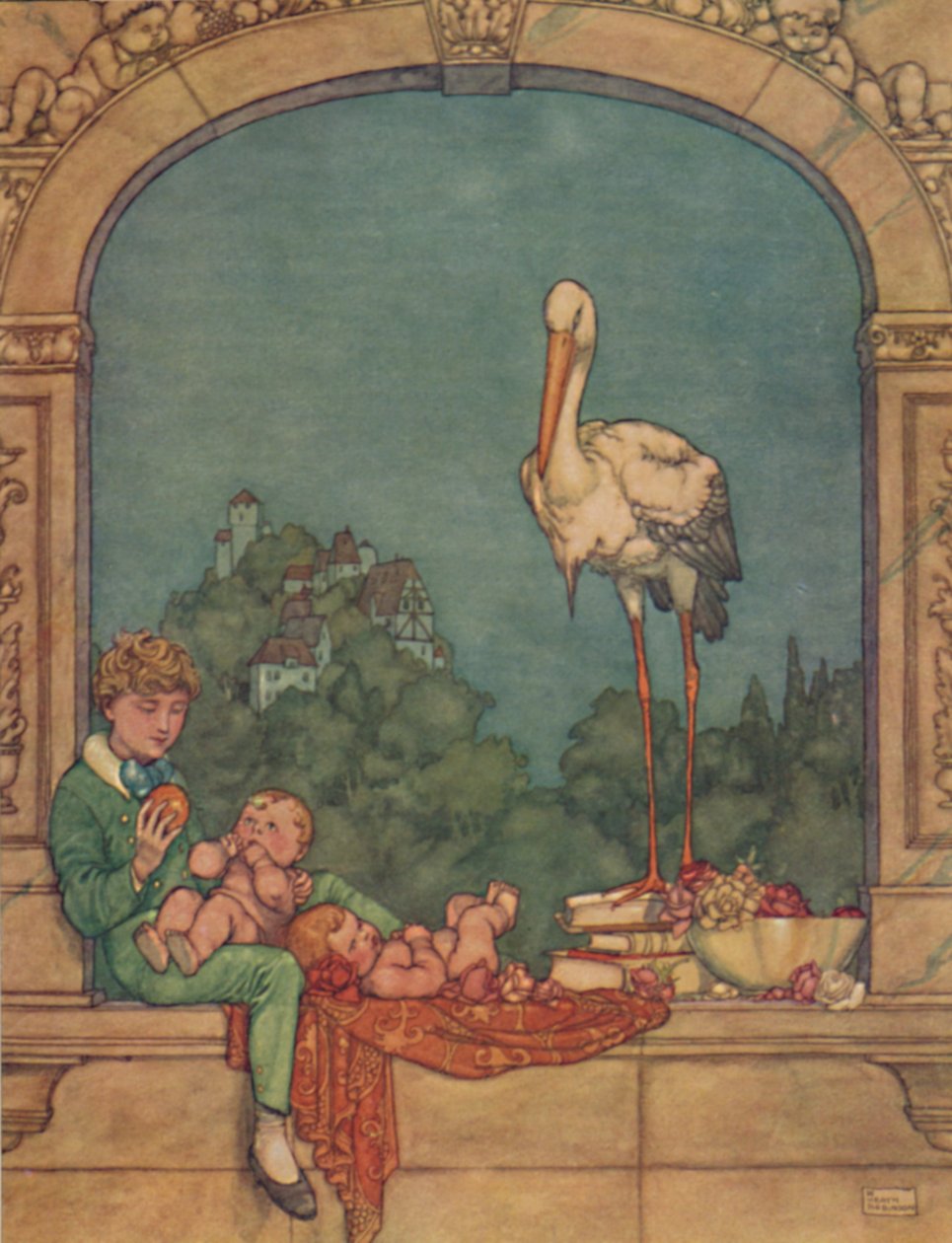 Ona İki Küçük Bir Erkek Kardeş ve Bir Kız Kardeş Getireceğiz, c1930 by William Heath Robinson