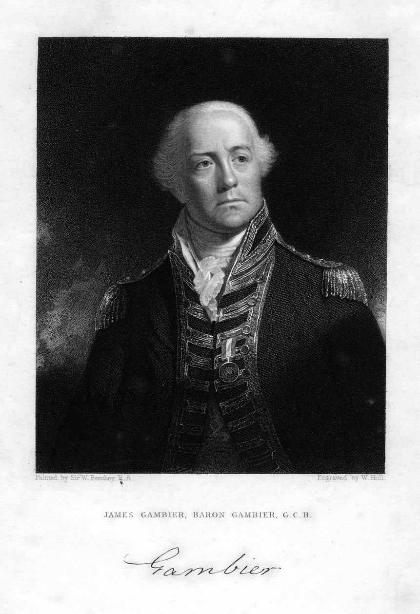 Amiral James Gambier 1756-1833, 1. Baron Gambier, 1837. by W. Holl