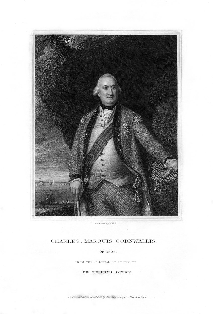 Charles Cornwallis, 1 Marki Cornwallis, İngiliz askeri komutanı, 1832. by W. Holl