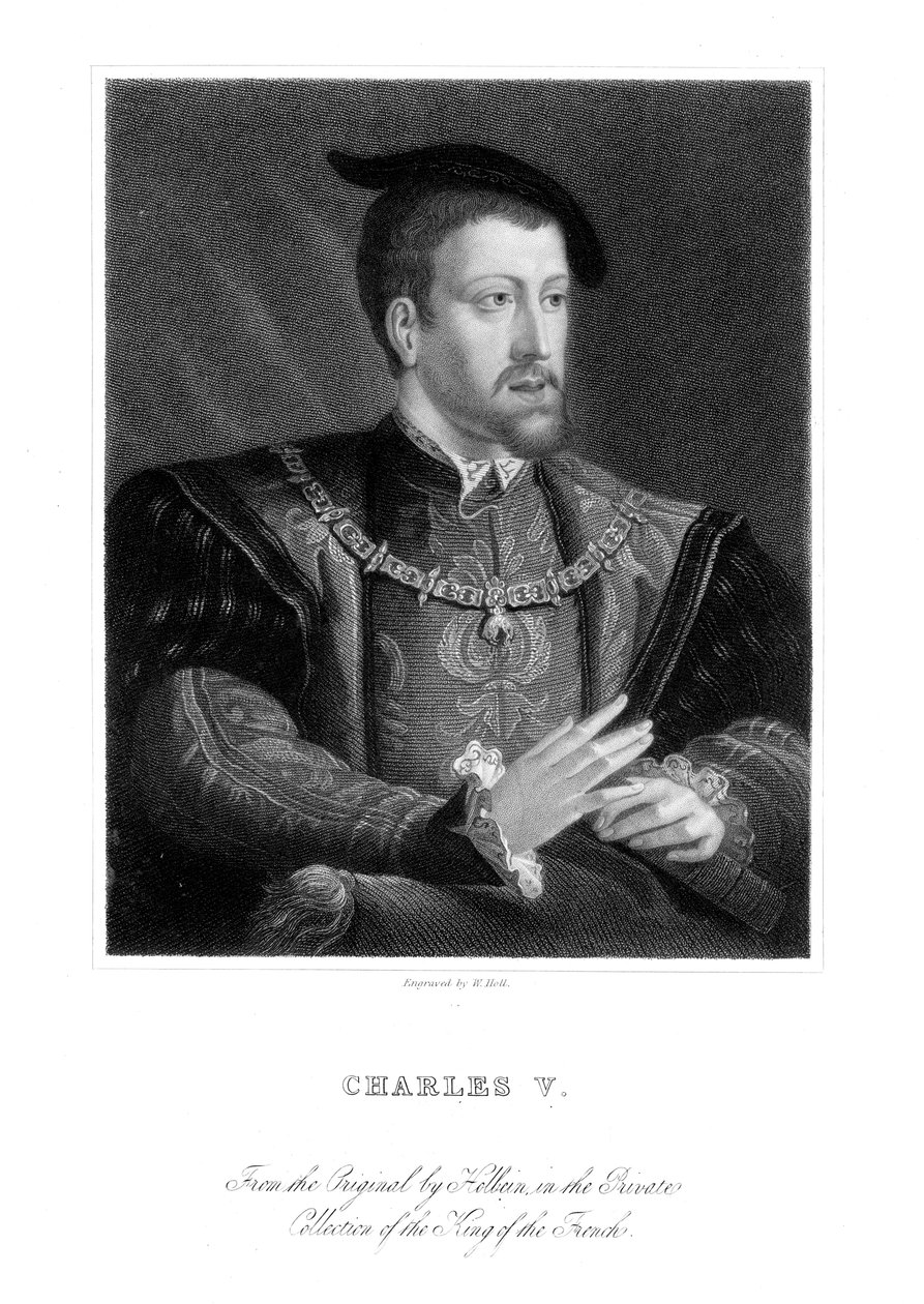 Charles V, İspanya Kralı ve Kutsal Roma İmparatoru. by W. Holl