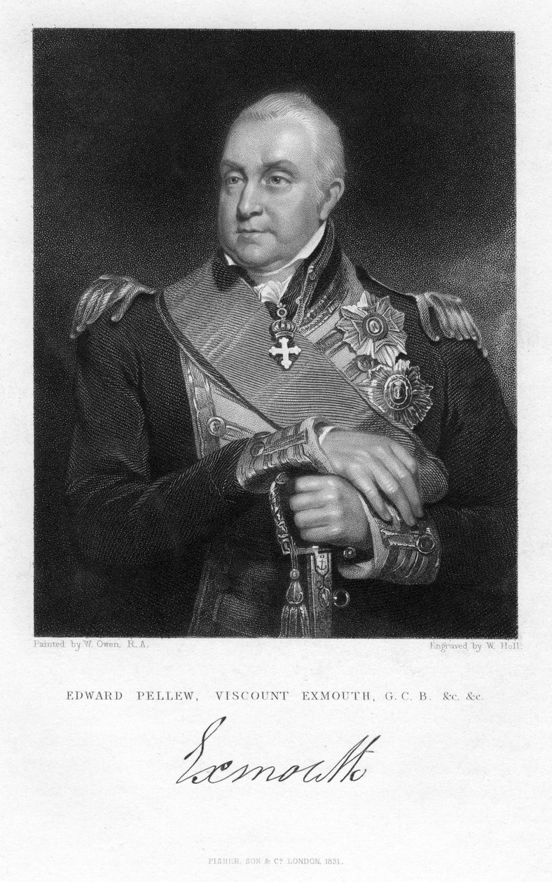 Edward Pellew, 1 Vikont Exmouth, İngiliz deniz subayı, 1831. by W. Holl