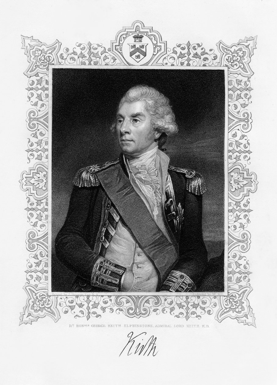 George Keith Elphinstone, 1. Vikont Keith, İngiliz amiral, 19. yüzyıl. by W. Holl