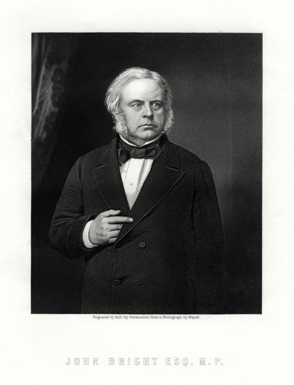 John Bright, İngiliz Radikal ve Liberal devlet adamı, 19. yüzyıl. by W. Holl