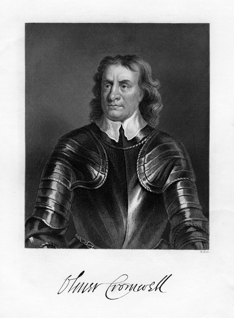 Oliver Cromwell, İngiliz askeri ve devlet adamı, 19. yüzyıl by W. Holl
