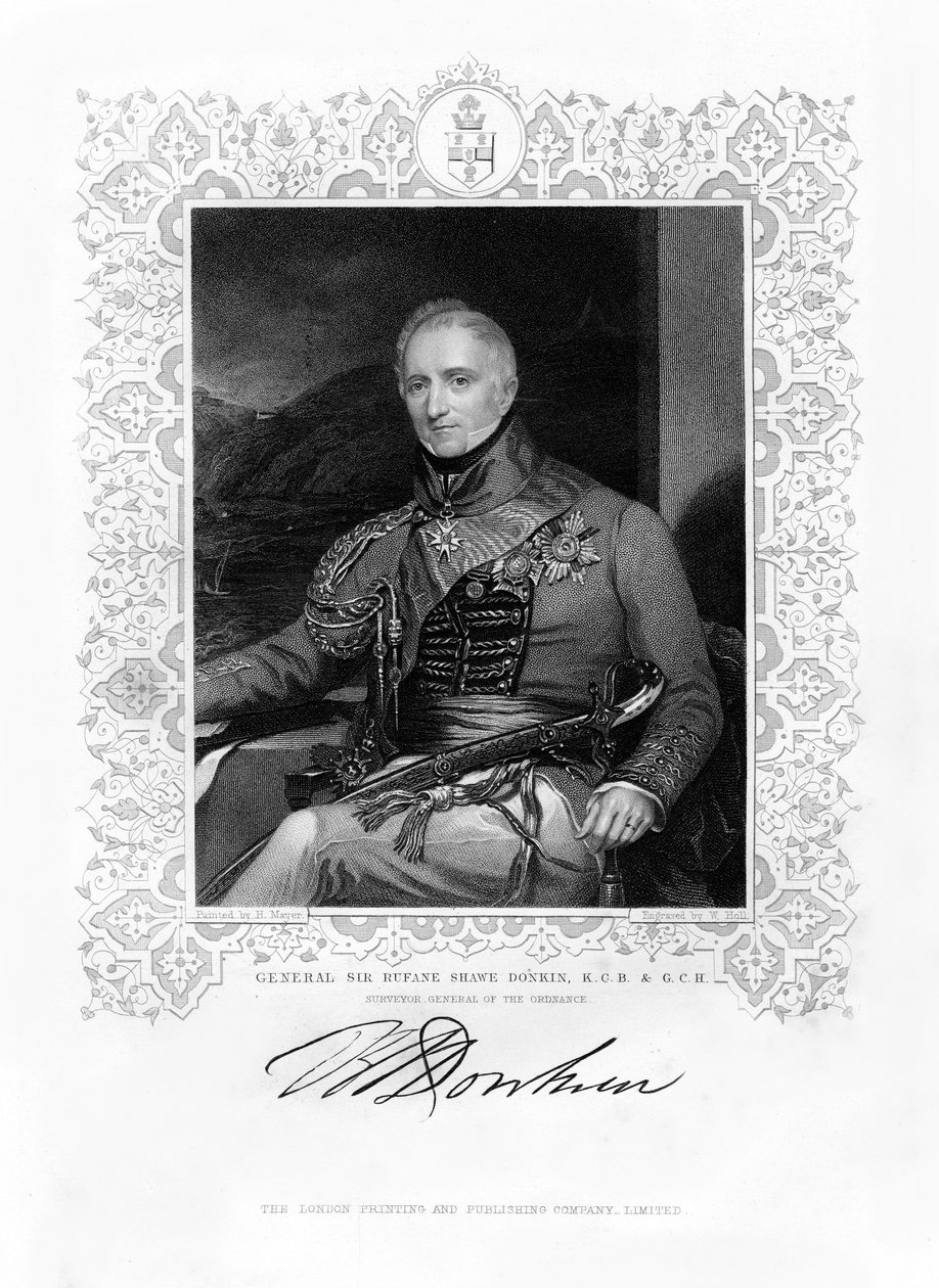 Sir Rufane Shaw Donkin, İngiliz askeri, 19. yüzyıl. by W. Holl