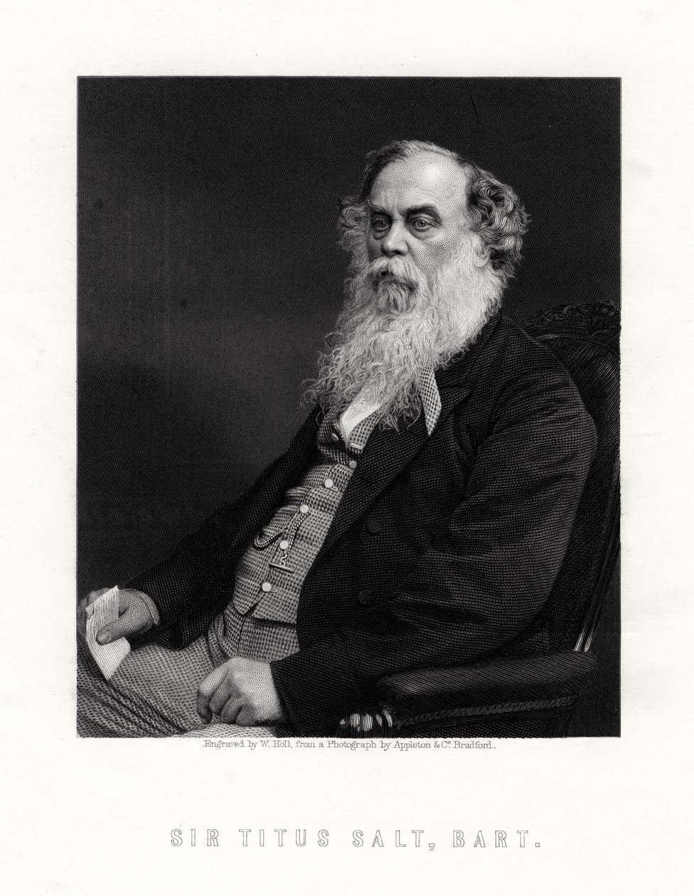 Sir Titus Salt, İngiliz üretici ve hayırsever, 19. yüzyıl. by W. Holl