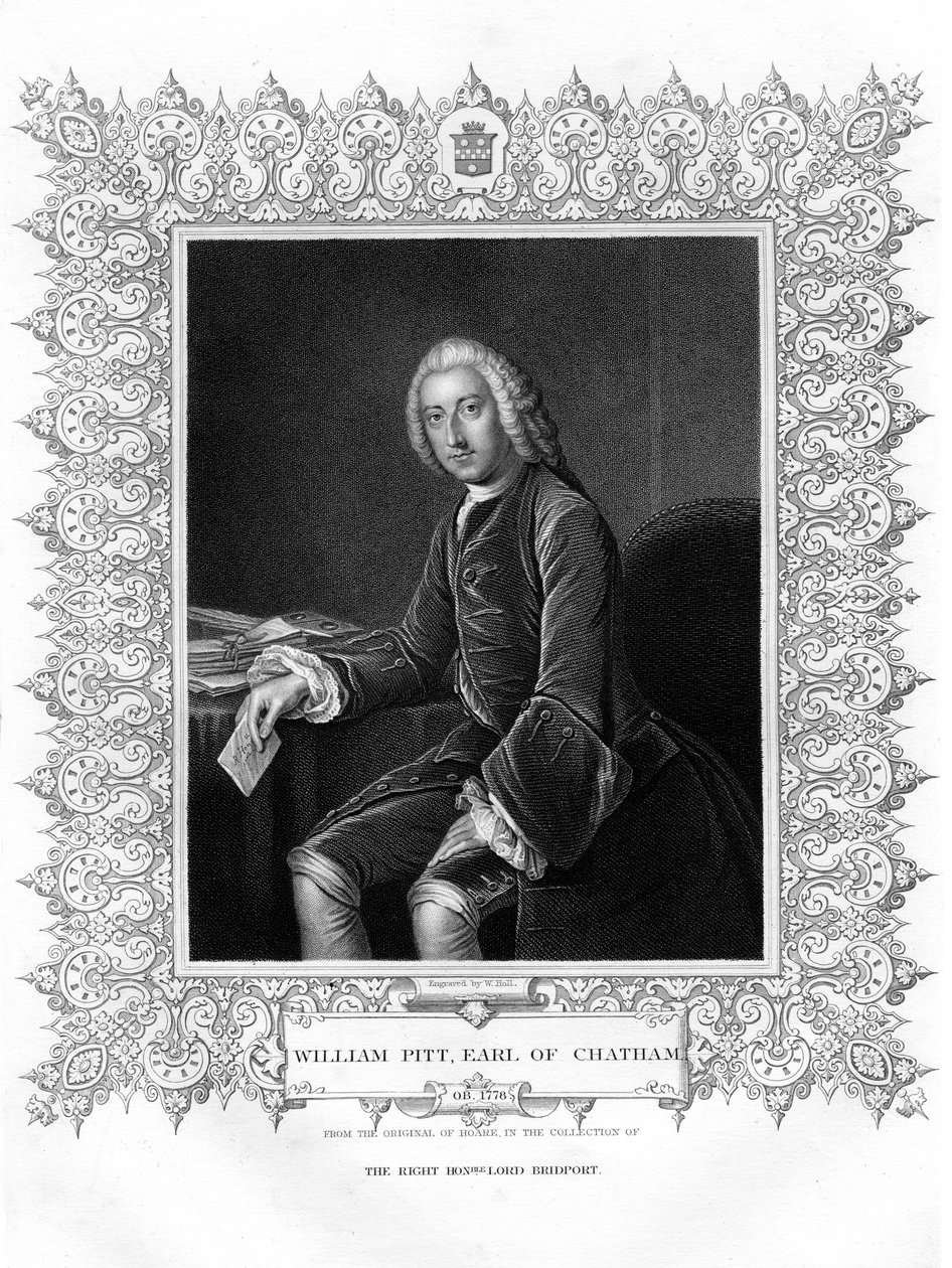 William Pitt, 1. Chatham Kontu, İngiliz Whig devlet adamı, 19. yüzyıl. by W. Holl