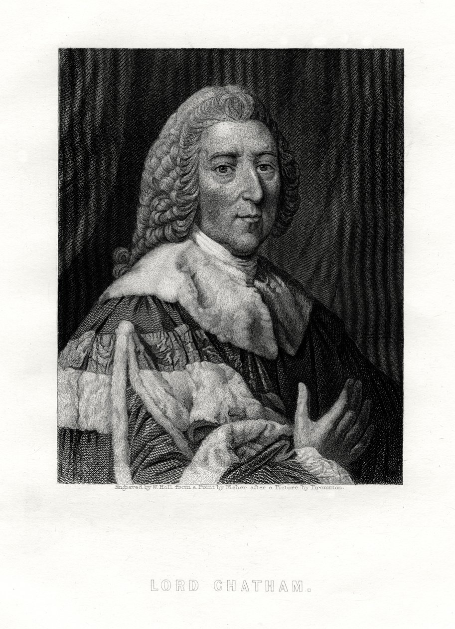 William Pitt, 1. Chatham Kontu, İngiliz Whig devlet adamı, 19. yüzyıl. by W. Holl