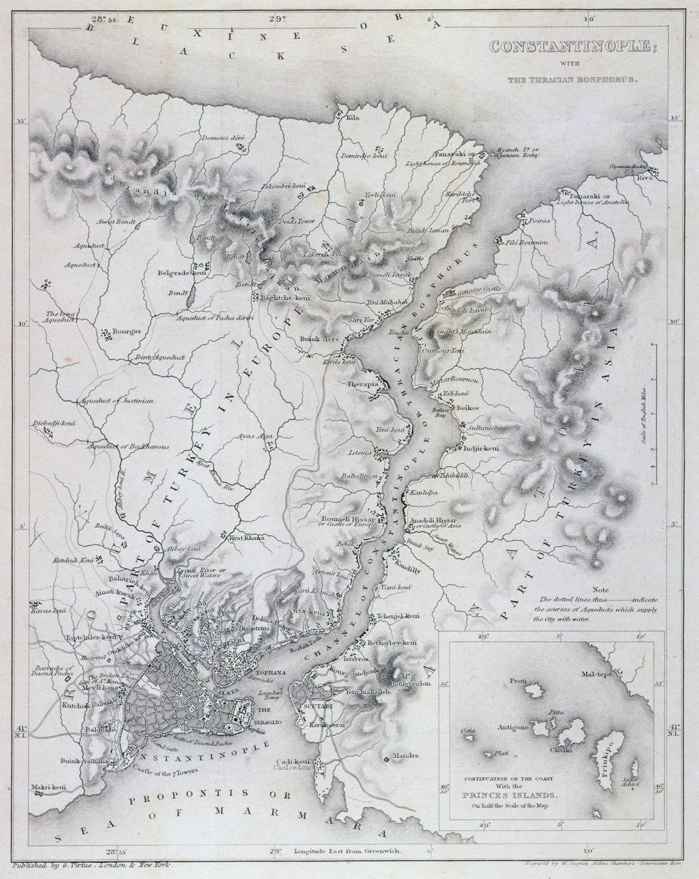 Konstantinopolis ve Boğaziçi, c.1850 by W Hughes