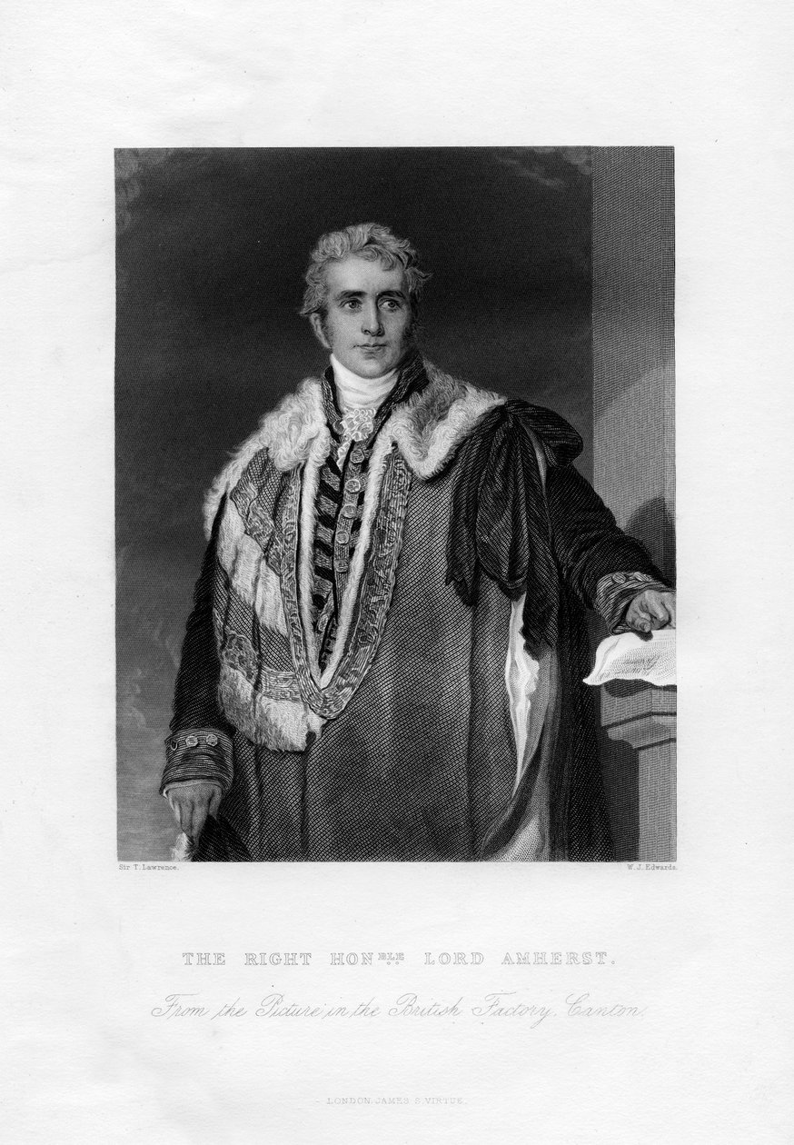 William Pitt Amherst, 1. Earl Amherst, Hindistan Genel Valisi, 19. yüzyıl. by W. J. Edwards