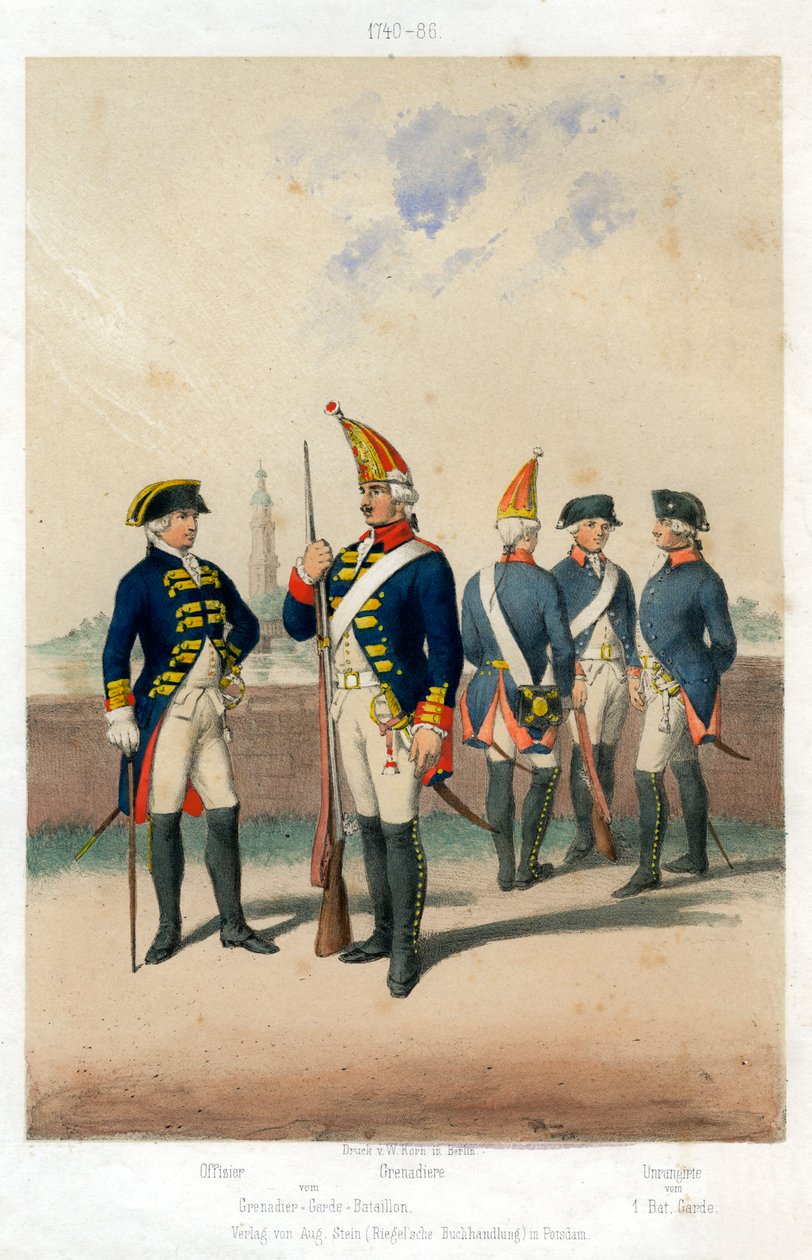 Alman askeri üniformaları, 1740-1786 19. yüzyıl. by W Korn