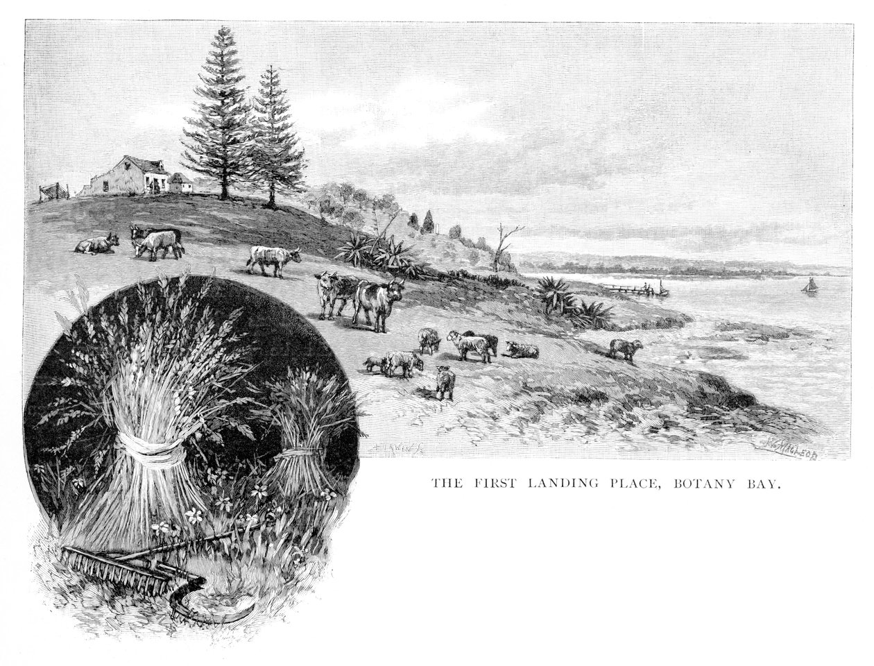 İlk iniş yeri, Botany Bay, Yeni Güney Galler, Avustralya, 1886. by W. Macleod