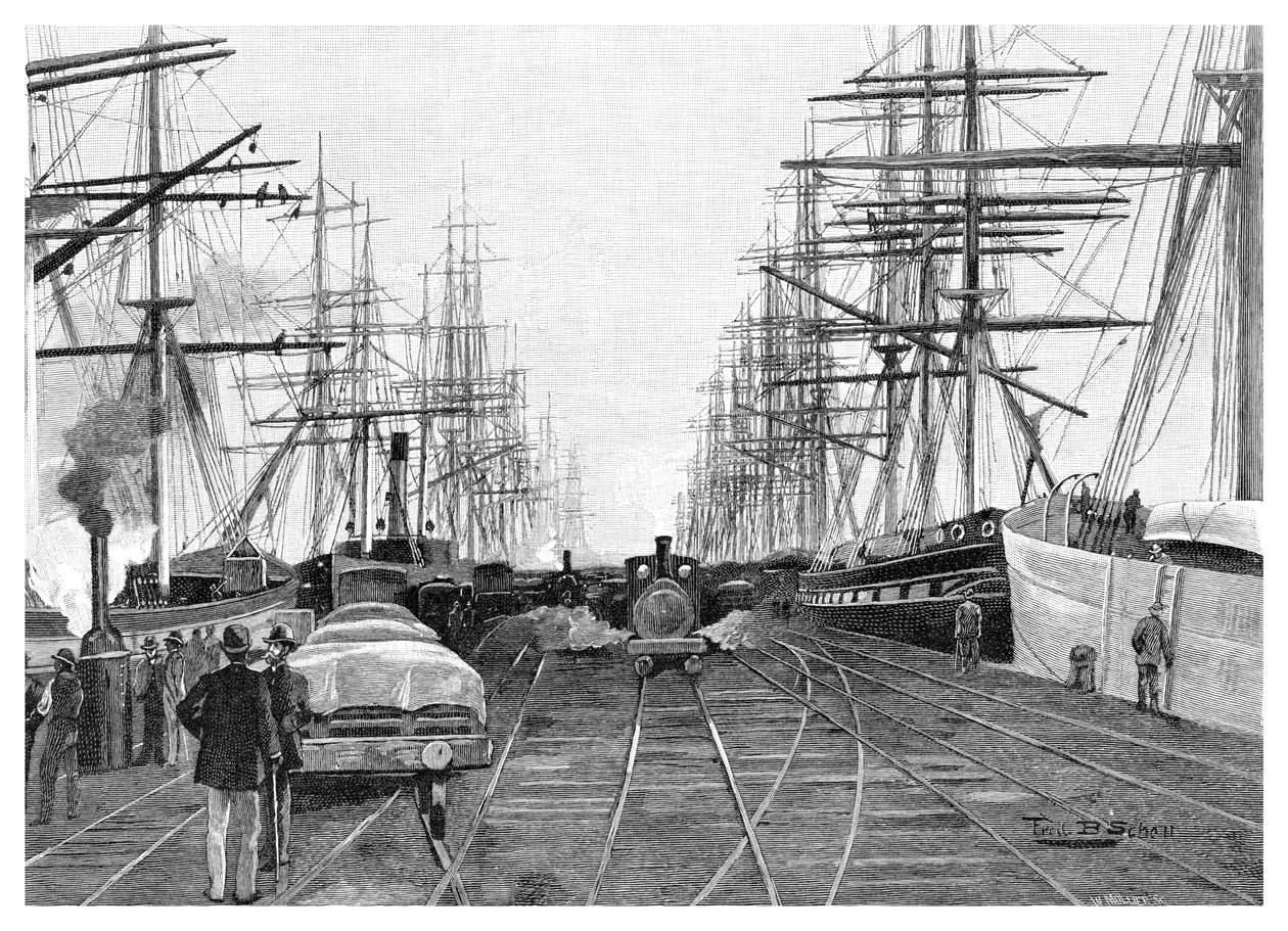 Melbourne Limanı, Victoria, Avustralya, 1886. by W. Mollier