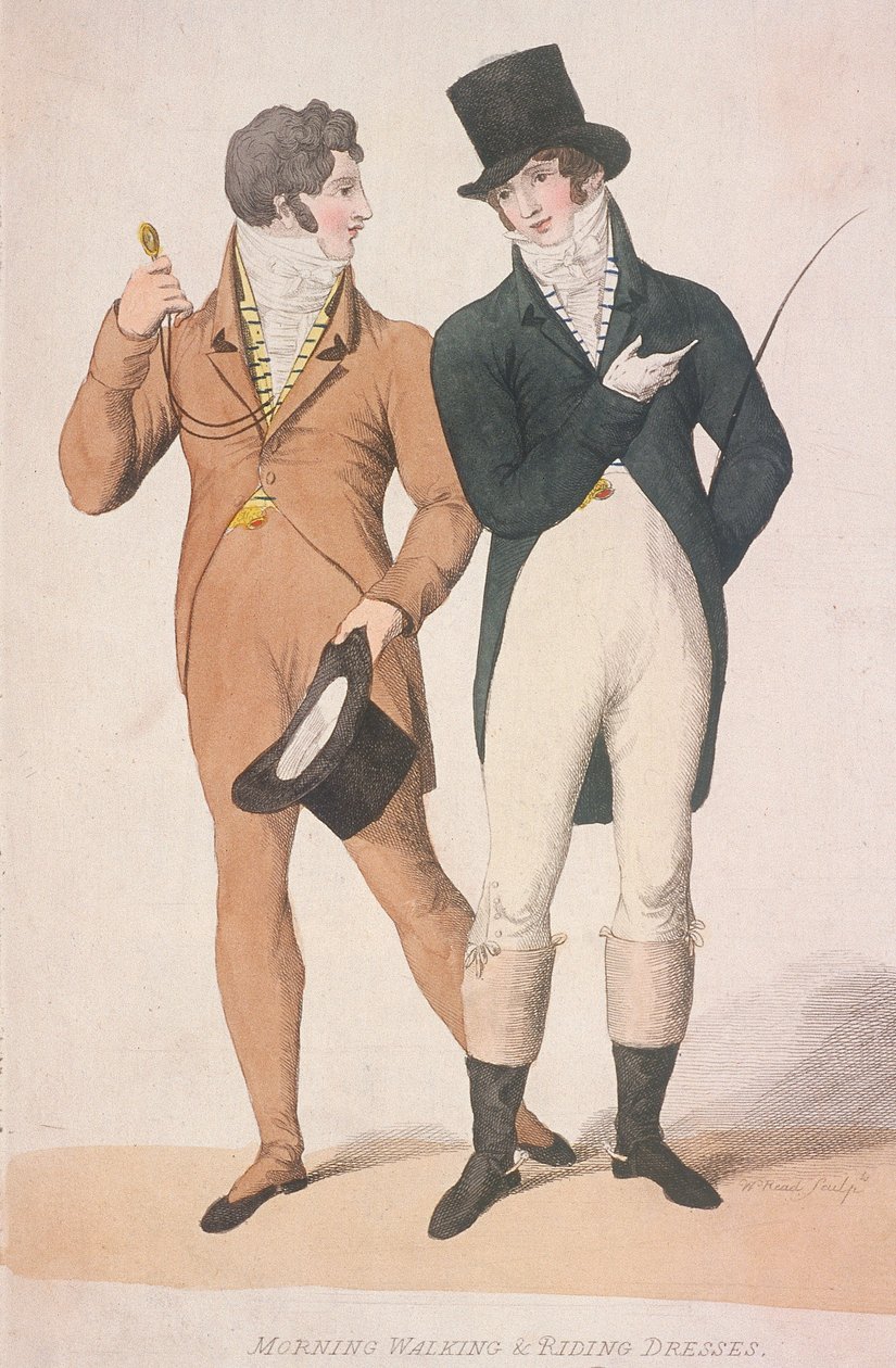 Sabah yürüyüşü ve binicilik elbiseleri, c1810 by W Read