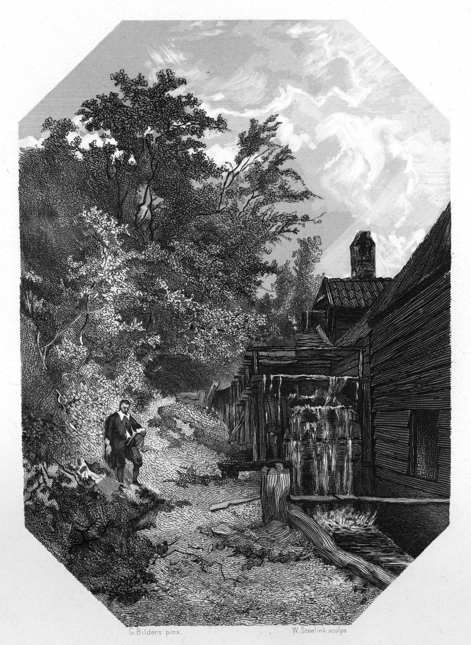 Jacob van Ruysdael, 17. yüzyıl Hollandalı peyzaj ressamı, c1870. by W. Steelink