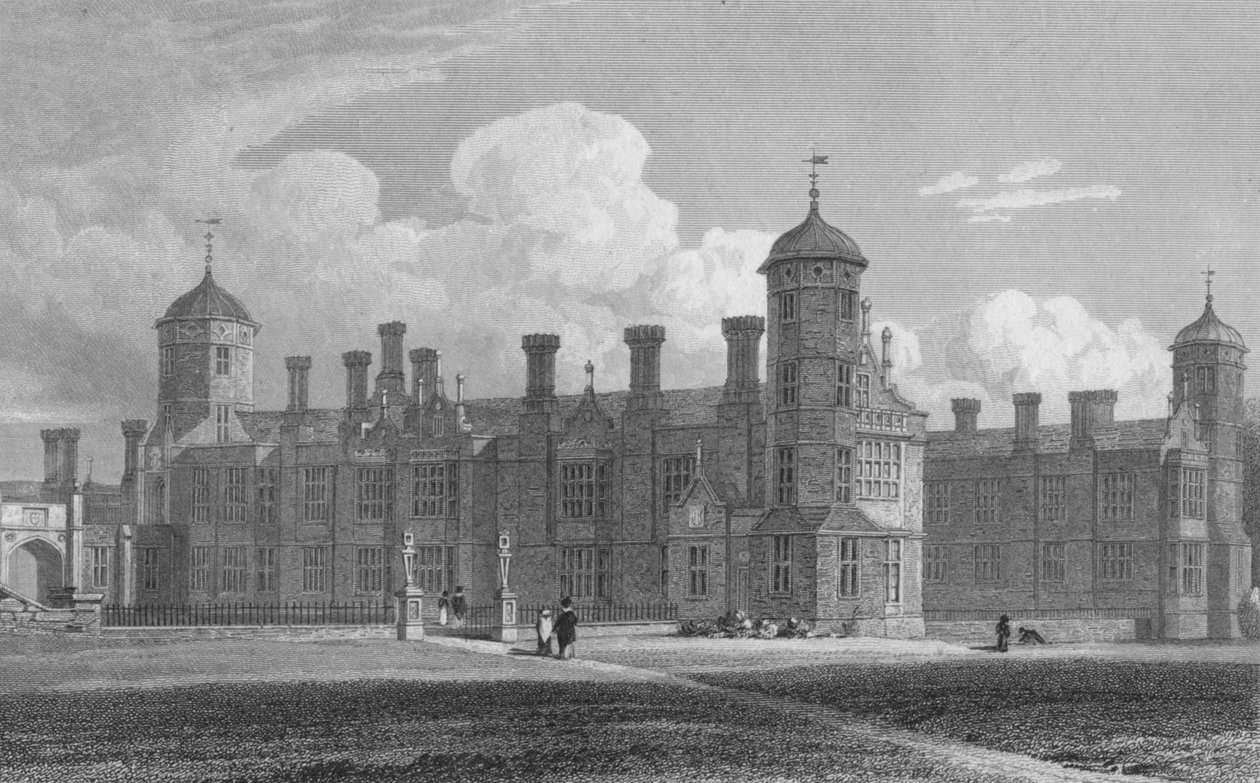 Cobham Hall, Kuzey Batı Görünümü Kent, 1823 by W. Wallis