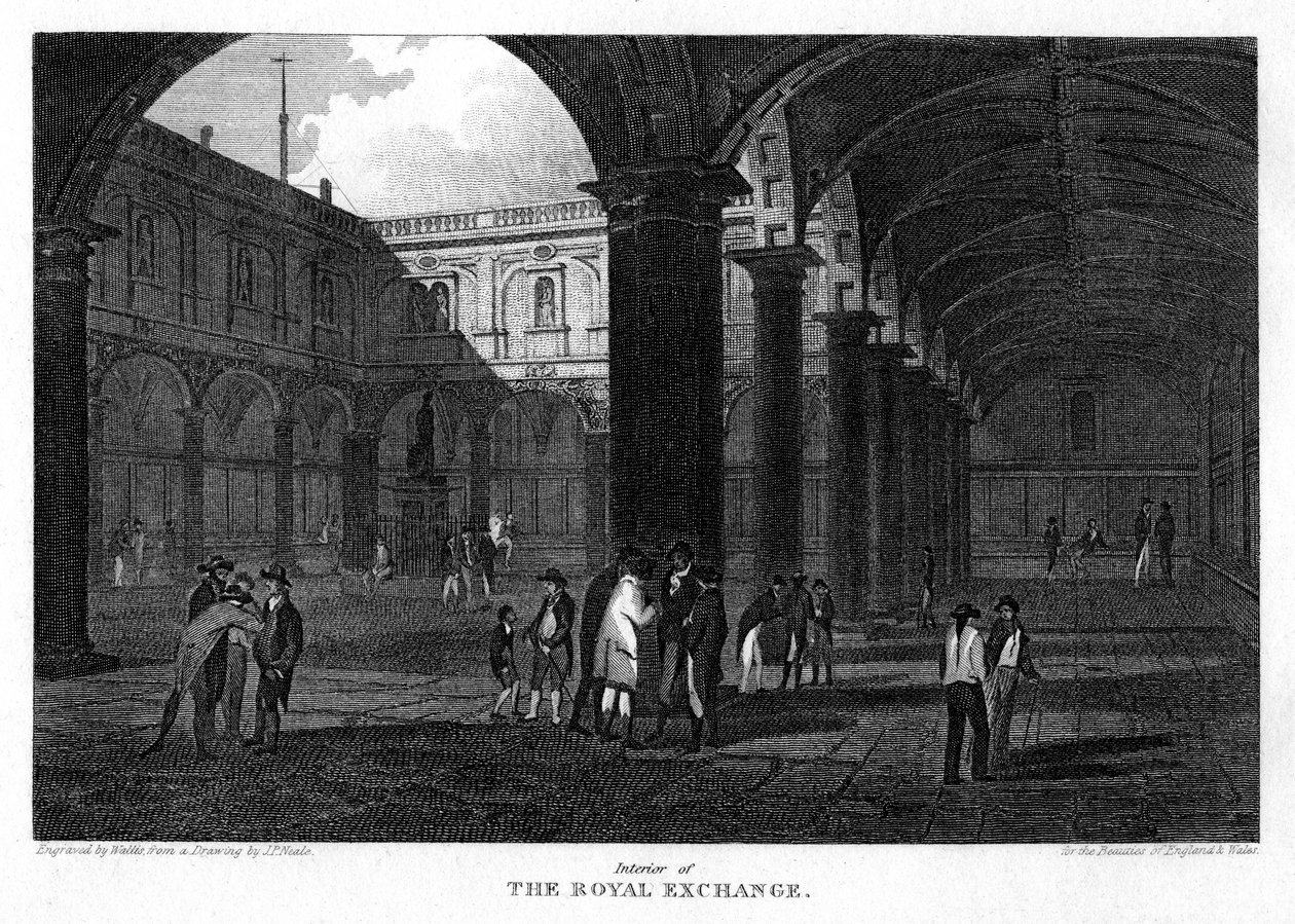 Kraliyet Borsası, Londra Şehri, 1816. by W. Wallis