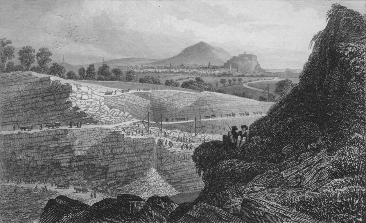 Edinburgh yakınlarındaki Craigleith Taş Ocakları: Yeni Şehrin İnşa Edildiği Yer, 1829 by W. Wallis