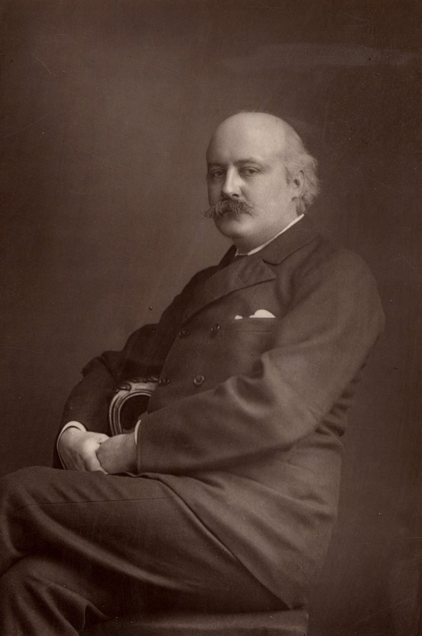 ""(Charles) Hubert (Hastings) Parry (1848-1918) (woodburytype) by W. and D. (after) Downey