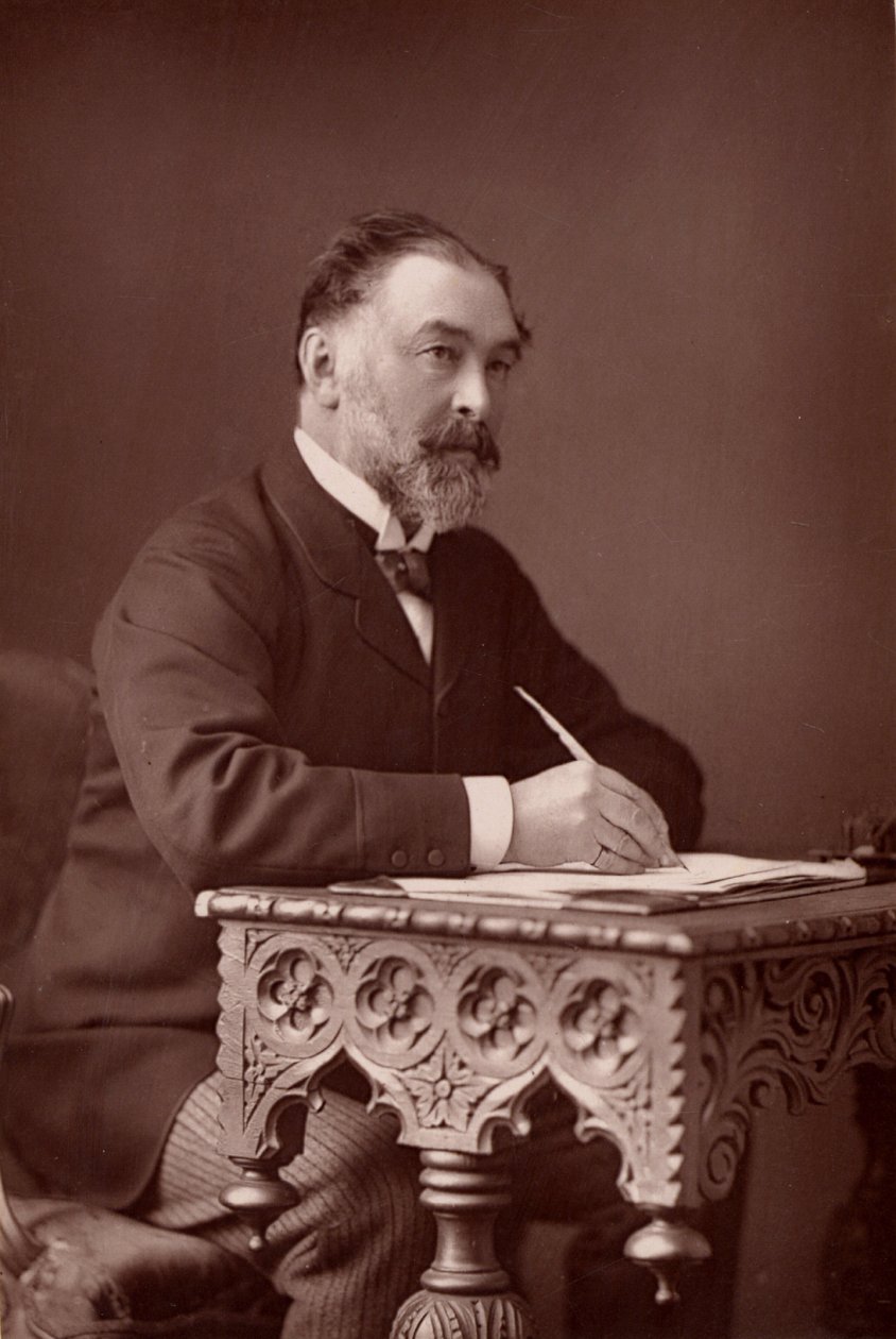 ""Frederick Harrison (1831-1923) İngiliz hukukçu ve Pozitivist filozof. (woodbury tipi) by W. and D. (after) Downey