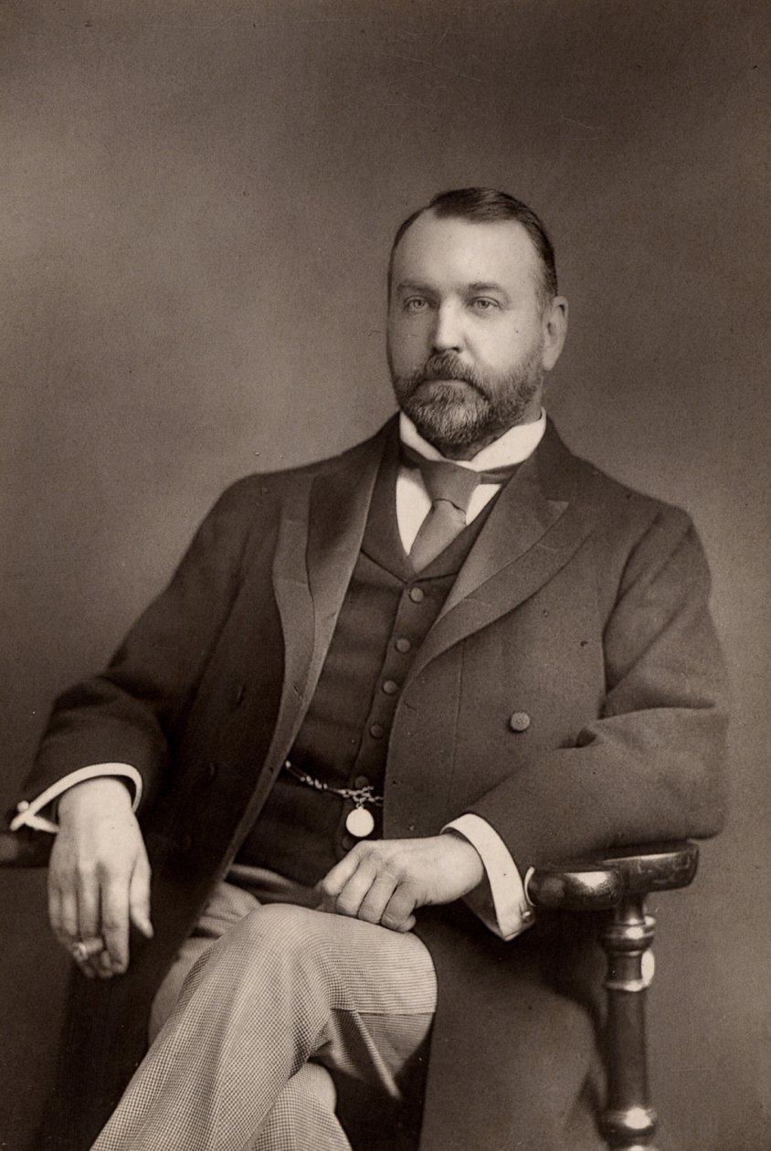 ""Sydney Grundy (1848-1914) İngiliz oyun yazarı ve avukat. Başta komedi ve fars olmak üzere çok sayıda oyunun yazarı. (woodbury tipi) by W. and D. (after) Downey