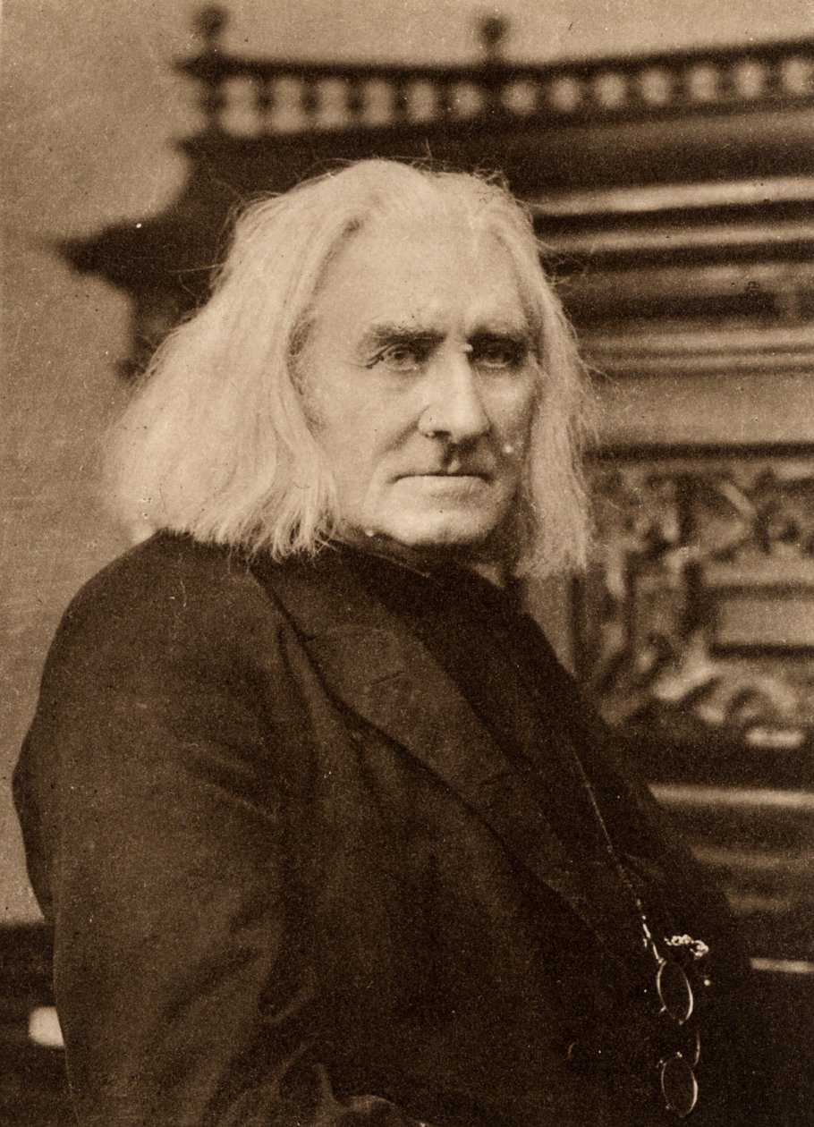 Franz Liszt (1811-1886) Macar piyanist ve besteci. W & D Downey, Londra tarafından çekilen bir fotoğraftan sonra fotoğraf klibi (foto gravür) by W. and D. Downey