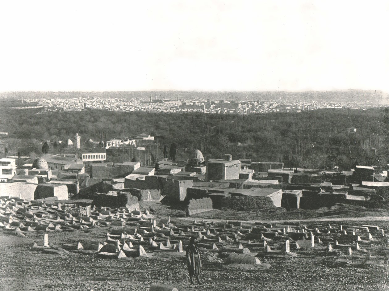 Sulhieh, Şam, Osmanlı Suriye, 1895 şehir panoraması. by W and S Ltd