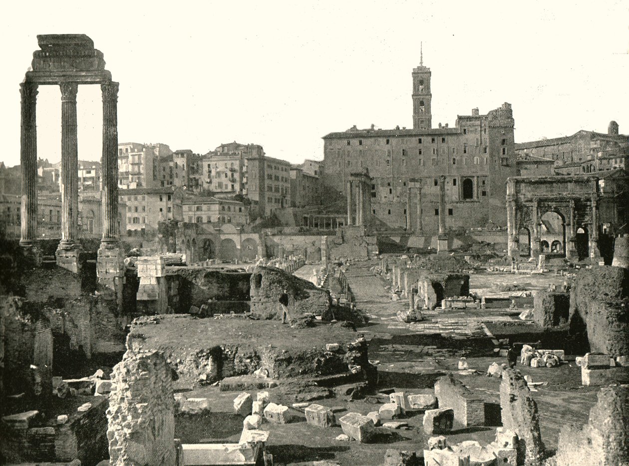 Forumun genel görünümü, Roma, İtalya, 1895. by W and S Ltd