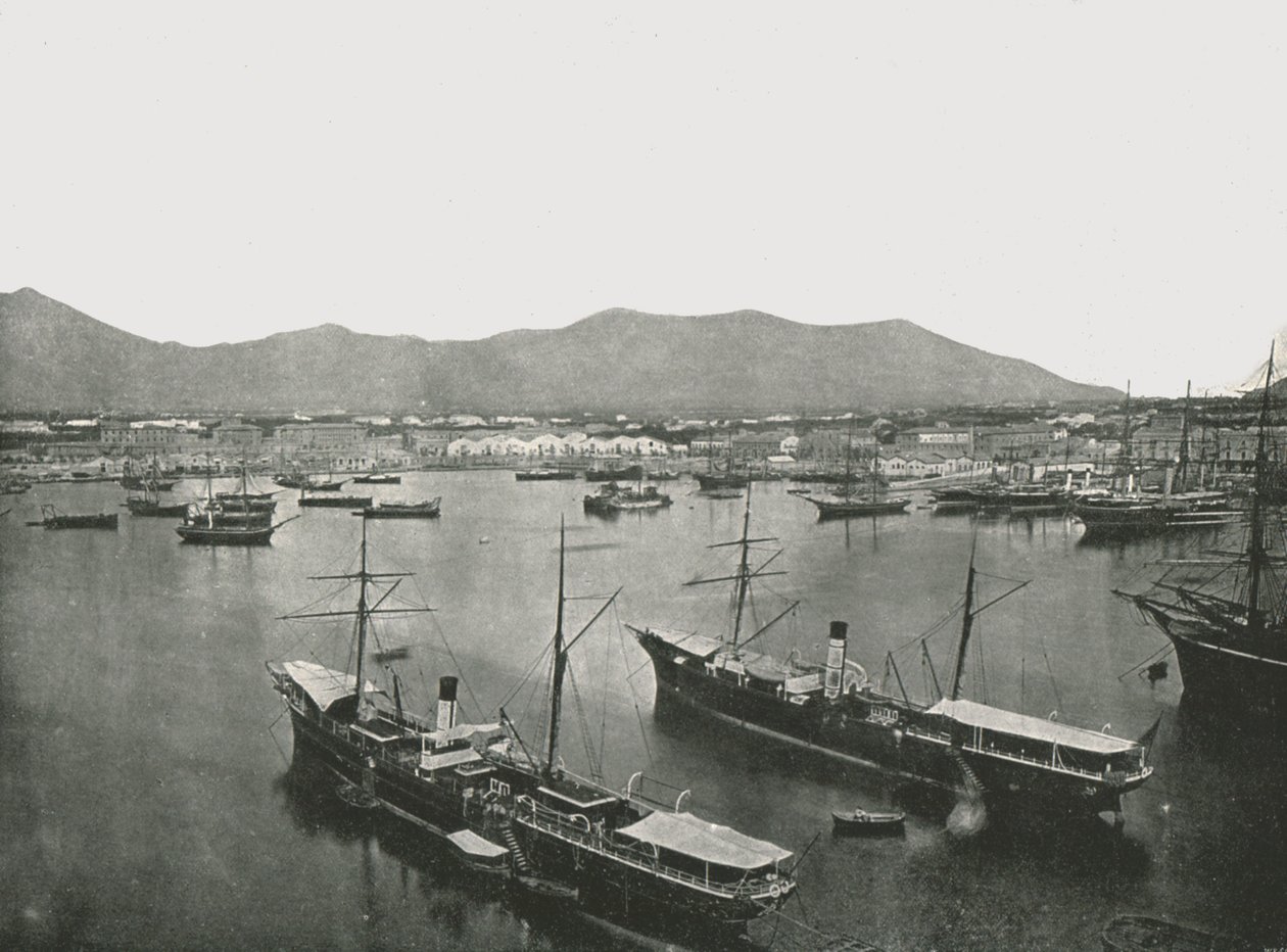 Limanın genel görünümü, Palermo, Sicilya, İtalya, 1895. by W and S Ltd