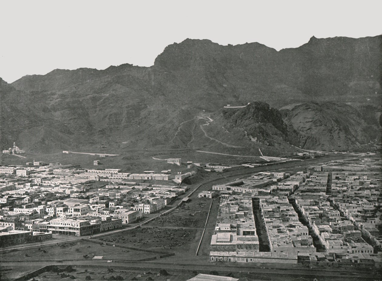 Deve Pazarını gösteren genel görünüm, Aden, 1895. by W and S Ltd