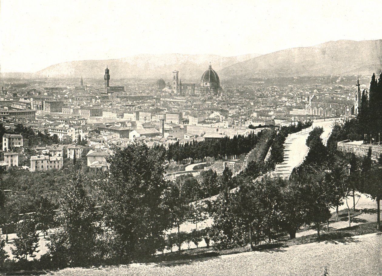 Floransa şehrinin panoraması, İtalya, 1895. by W and S Ltd