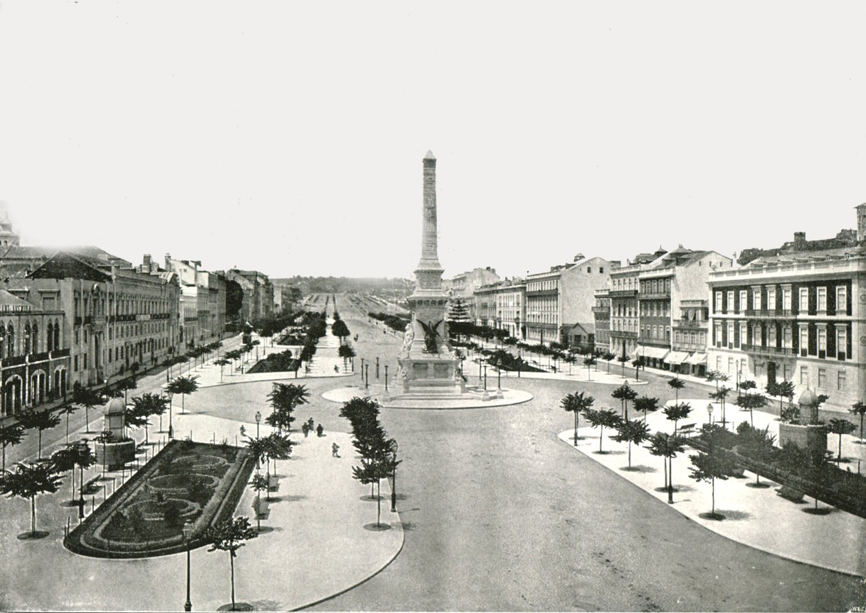 Restauradores Meydanı, Lizbon, Portekiz, 1895. by W and S Ltd