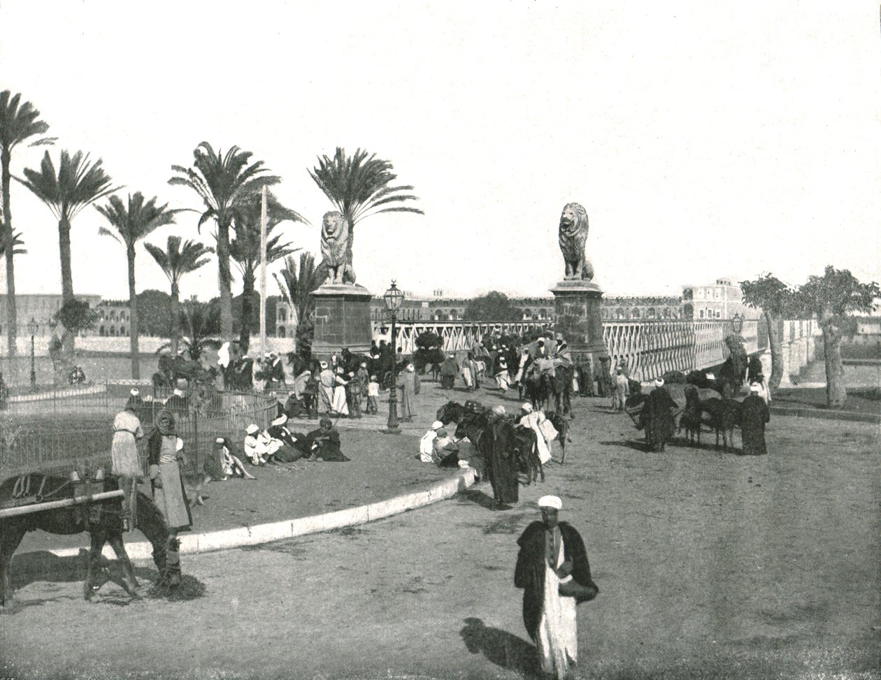 Kasr-el-nil Köprüsü, Kahire, Mısır, 1895. by W and S Ltd