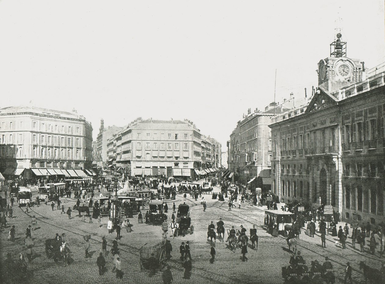 Puerta del Sol, Madrid, İspanya, 1895. by W and S Ltd