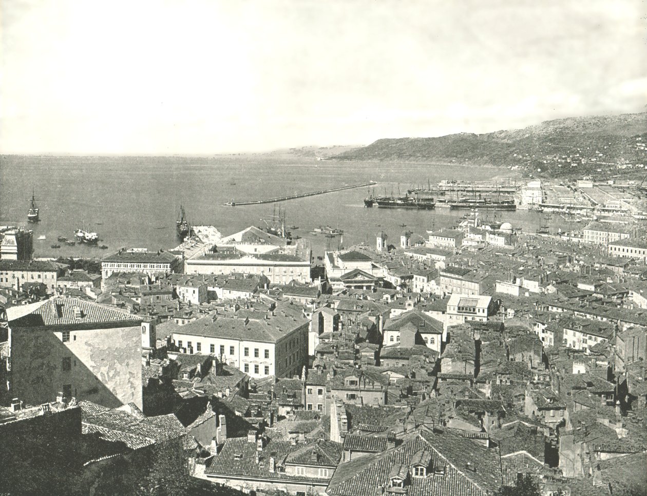 Kasaba ve liman, Trieste, İtalya, 1895. by W and S Ltd