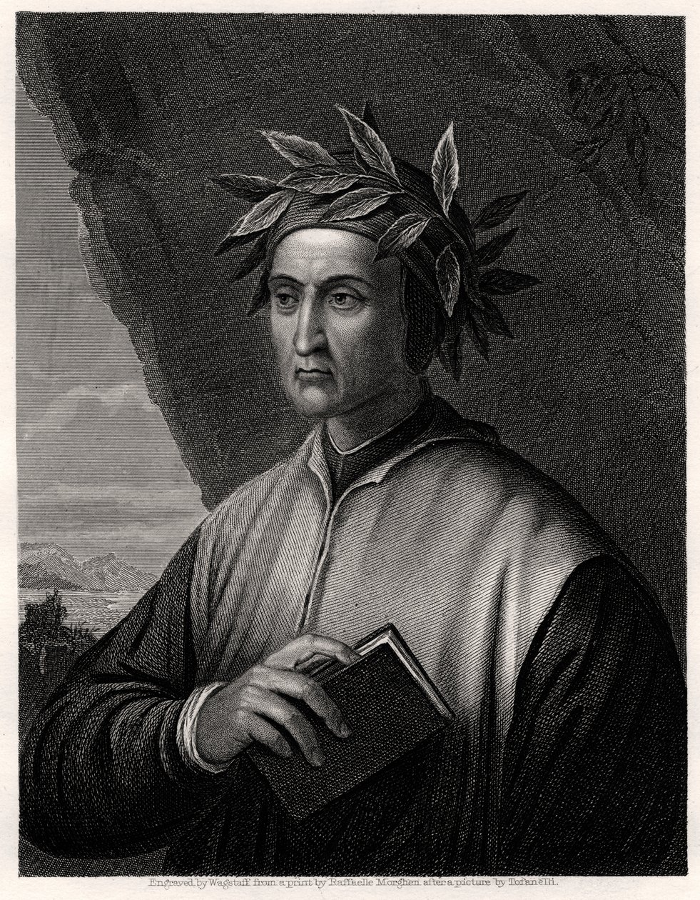 Dante Alighieri, İtalyan şair, 19. yüzyıl. by Wagstaff