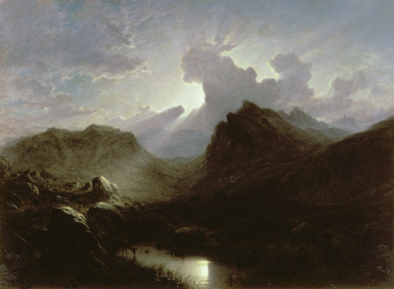 Geyik Ormanı, Skye, Yaz Ay Işığı by Waller Hugh Paton