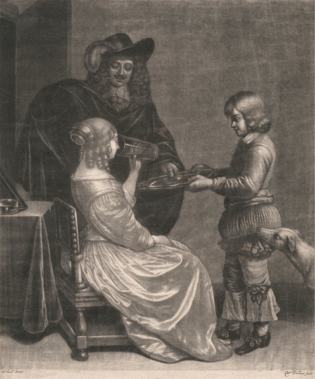 Leydi, Cavalier ve Sayfa by Wallerant Vaillant