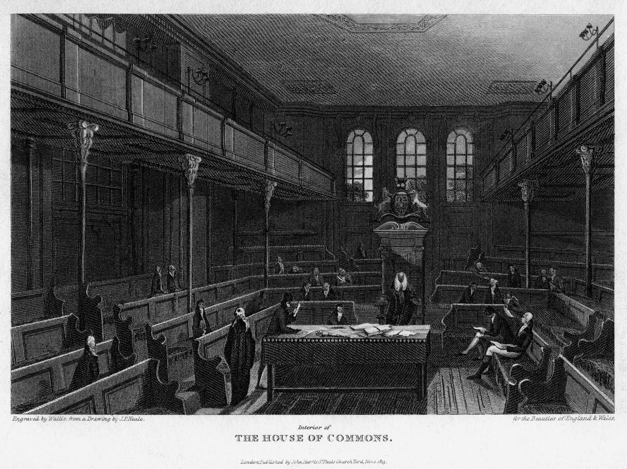 Avam Kamarası, Westminster, Londra, 1815. by Wallis