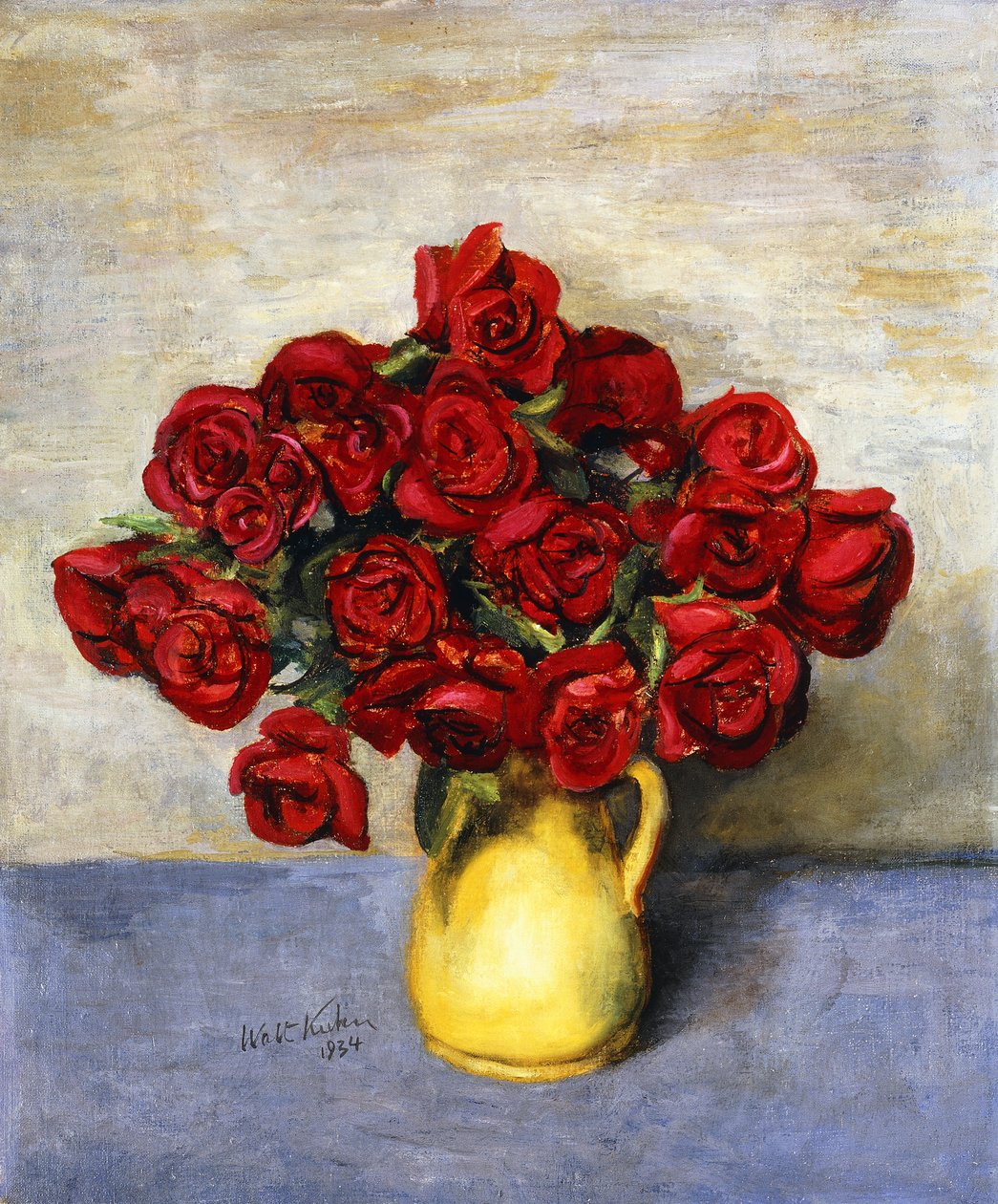 Sarı Sürahide Kırmızı Güller by Walt Kuhn