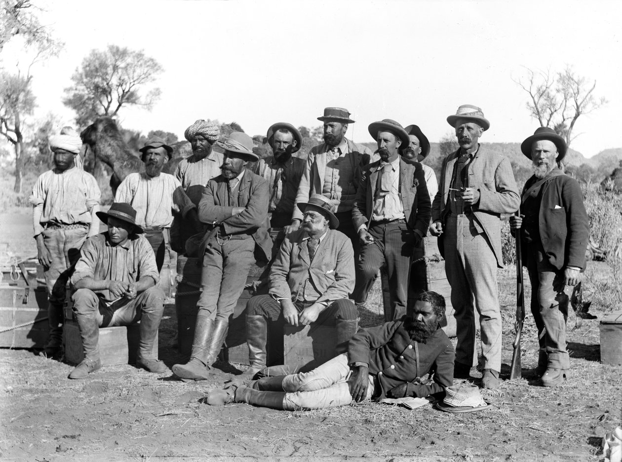 Horn Expedition üyeleri, Alice Springs, Orta Avustralya, 1894 by Walter Baldwin Spencer