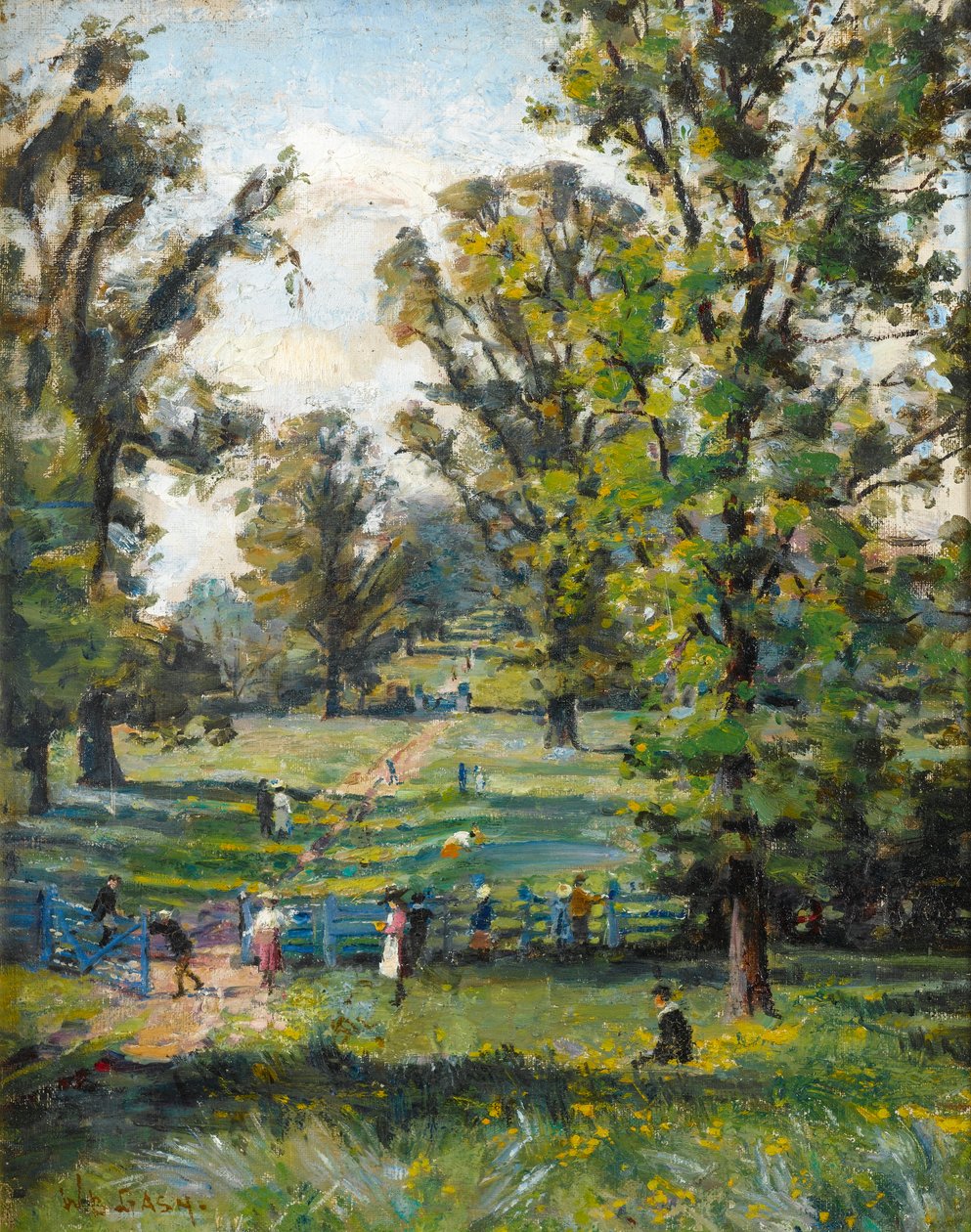 Boughton Malikanesinde karaağaç ağaçlarının caddeleri by Walter Bonner Gash