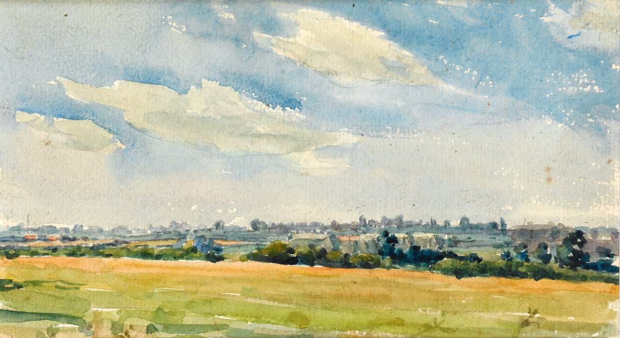 cirrus bulutları ile manzara by Walter Bonner Gash