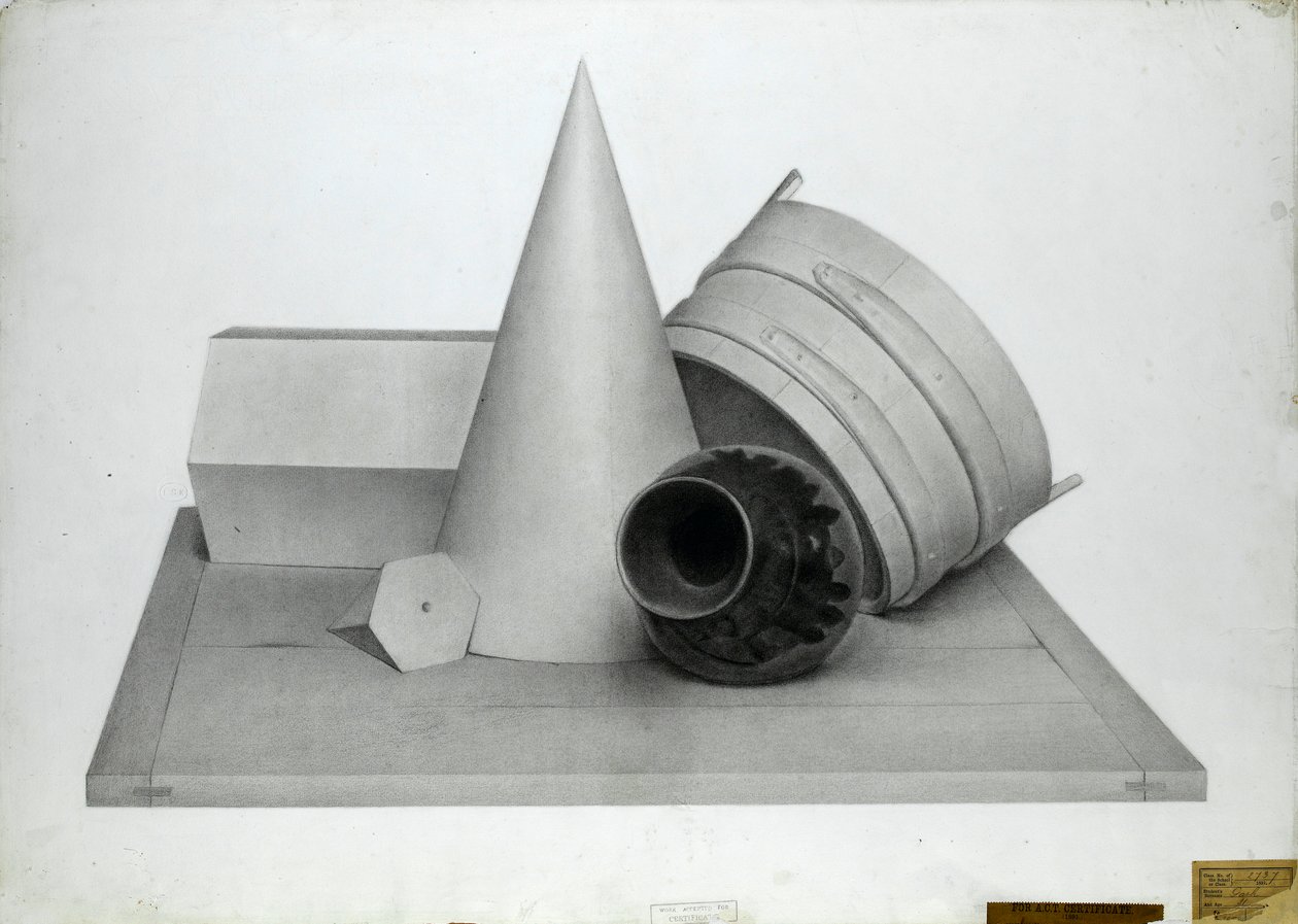 Geometrik modeller ve vazo ile natürmort by Walter Bonner Gash