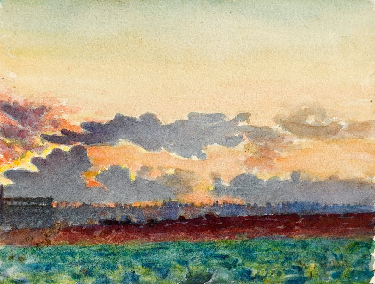 Tarlalarda gün batımı by Walter Bonner Gash
