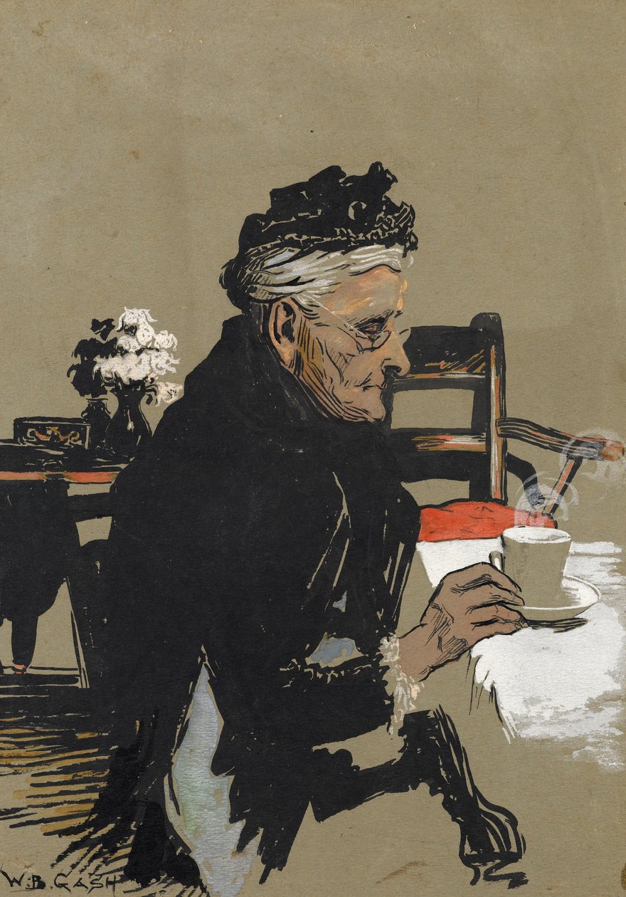 Sanatçı anne bir fincan çay keyfi by Walter Bonner Gash