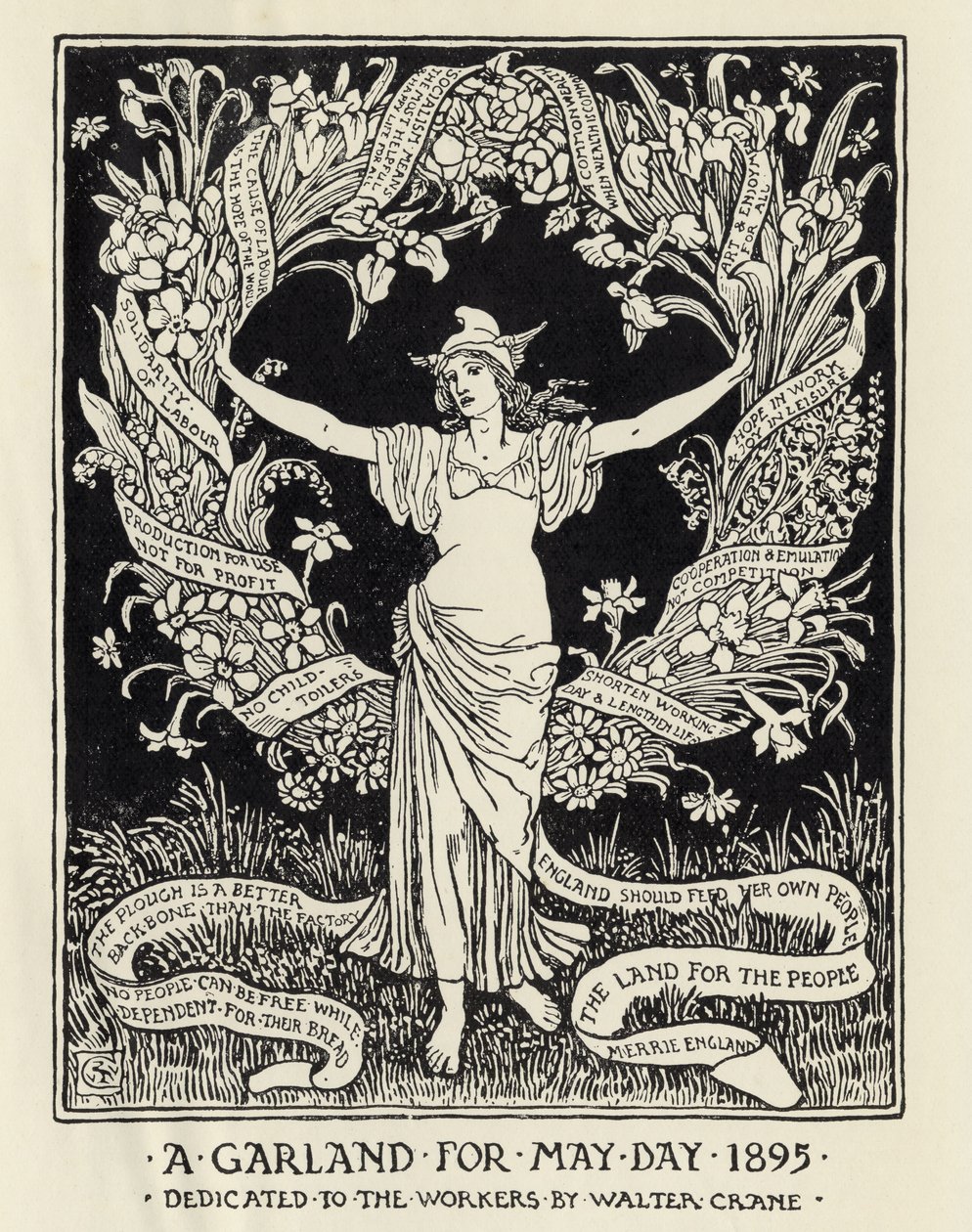 Mayıs Günü için Bir Çelenk, 1895 by Walter Crane