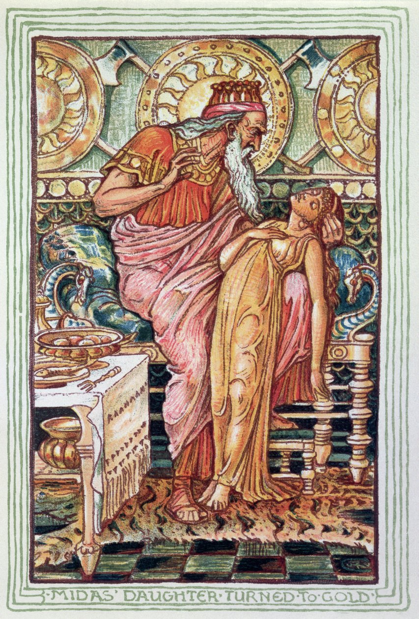 Kral Midas ve Kızı Altına Döndü, Yunan Mitolojik Efsanesinden bir örnek, 1910